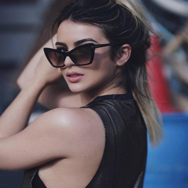 

fenchi sunglasses women cat eye retro designer for girls sun glasses feminino lunettes, White;black