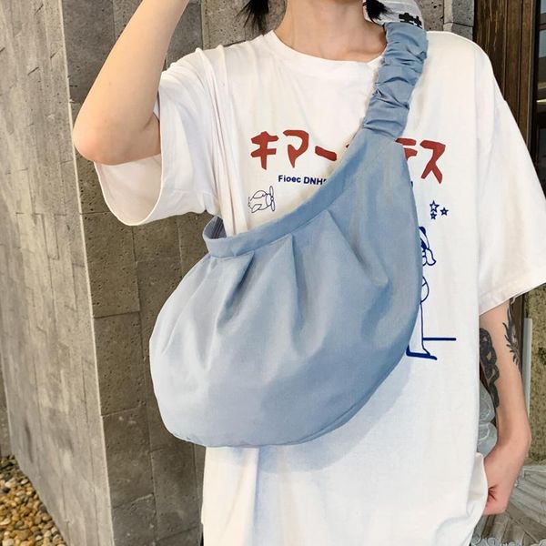 

nylon high capacity half moon crossbody bags for women 2021 summer light shoulder bag female simple crossbody handbags
