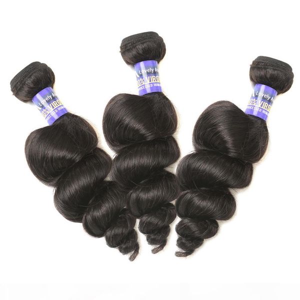 

8a deep wave hair weaves peruvian virgin human hair bundles extension loose wave 100g, Black
