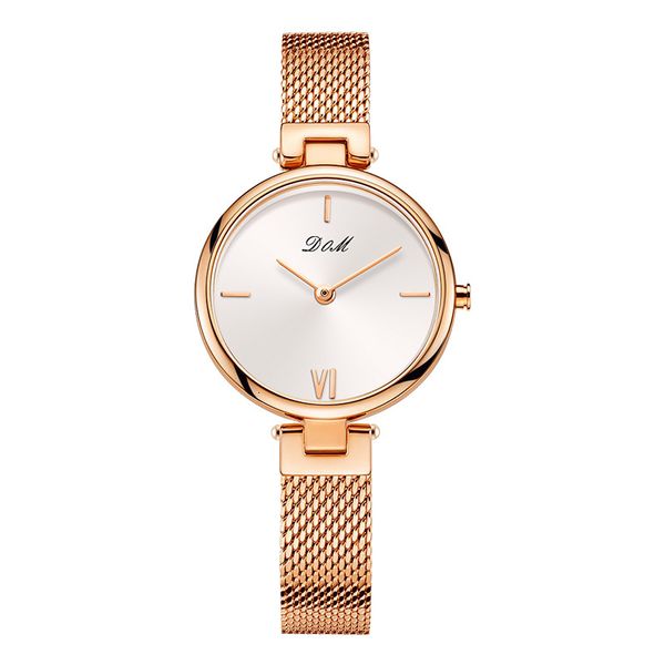 

dom brand luxury women quartz watches minimalism fashion casual female wristwatch waterproof gold steel reloj mujer g-1267g-7m2, Slivery;brown