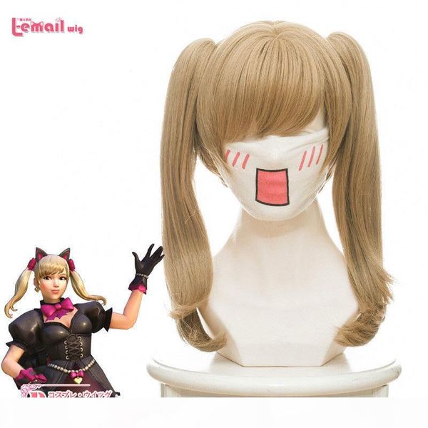 

gt;>> hana song hair wig black cat long ponytails brown cosplay wig, Black;brown