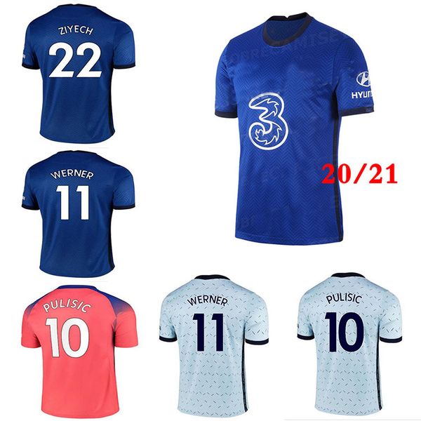 

2020 2021 pulisic ziyech werner abraham mount havertz kante giroud chilwell football jersey 20 21 t.silva men's football jersey, Black;yellow