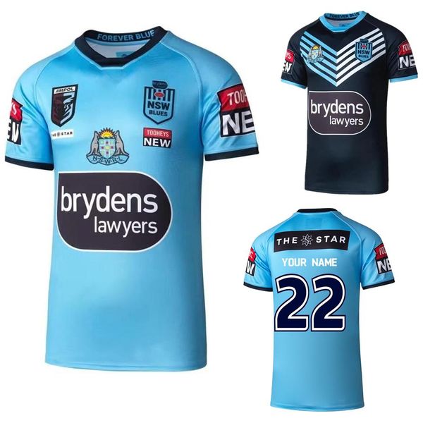

australia 2022 nsw blues captains run rugby jersey state of origin indigneous and training rugby shirt big size 4xl 5xl custom name and numb, Black