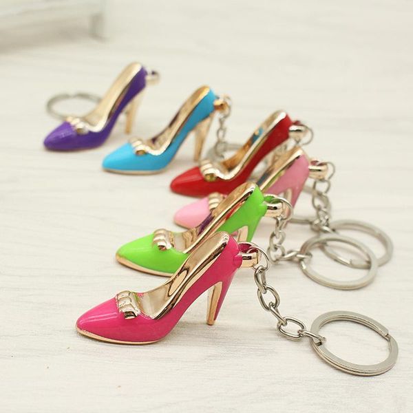 

shoe 2019 shoes keychain purse pendant bags cars ring holder chains key rings for gifts women acrylic high heeled dhl fr, Silver