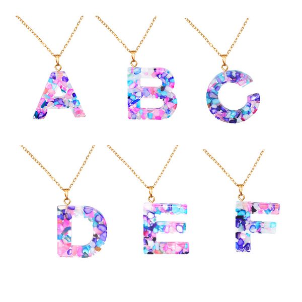 

new fashion stylish designer resin stone 24 letters short choker pendant necklace for women girls 60cm, Silver