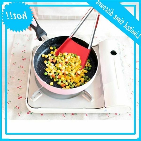 

2-in-1 column tang non-stick heat resistant kitchen bbq silicone cooking tool bread pizza food seaweed