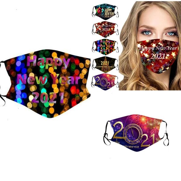 

dustproof ntt1mask cotton kids christmas washable breathable 2021 happy new year face party masks fashion design p