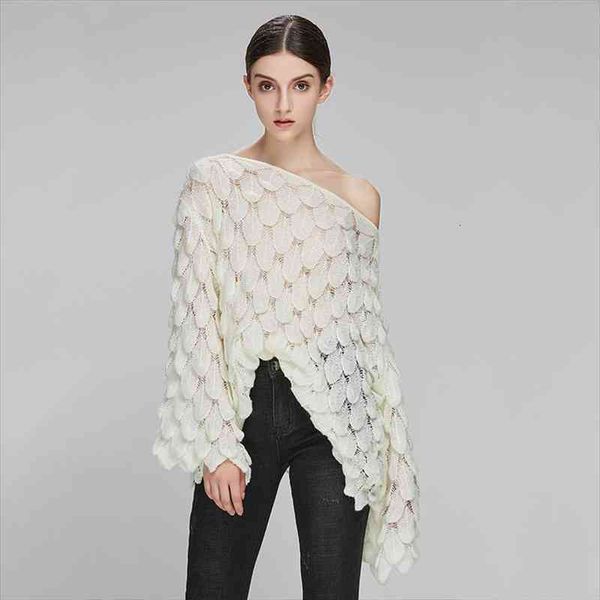 

elegant sweater women casual fashion loose women sweaters and pullovers cute 3d white jumper sueter mujer slash neck, White;black