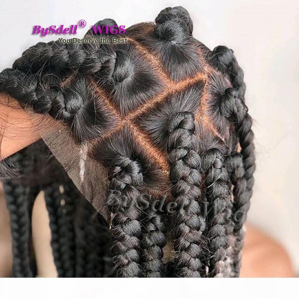

hand made crochet braid hair wig synthetic braid hair black fat braids full lace wigs for black women braided hair full lace wig