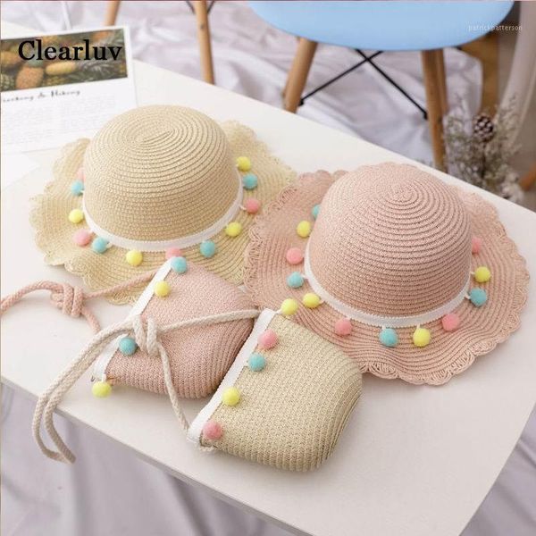 Bambini Cappello per il sole Ragazza Moda Concisa Casual Carino Dolce Protezione solare traspirante Cappello da spiaggia Zaino Accessori per ragazze del bambino 1-7Y1354u