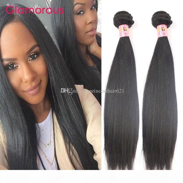

glamorous 100% virgin human hair weaves 2pcs lot natural color brazilian hair weave bundles wholesale straight human hair for black women