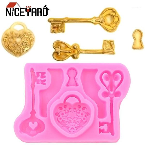 

baking moulds lock silicone love shape key fondant mold for cake decorating tools cooking sugarcraft1