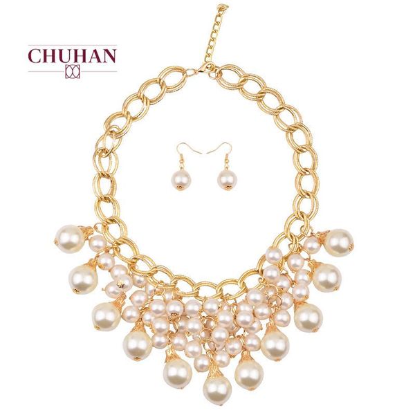 

chuhan handmade природных пресной воды pearl кисточкой choker ожерелье для женщин свадебные обручальное готические ювелирные изделия ожерель, Silver