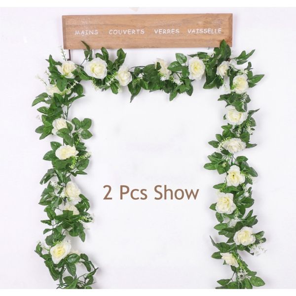 

искусственные шелковые розы цветочная винограда декоративные поддельные пластиковые плющные висит розовые гирлянды свадьбы дома украшения ст