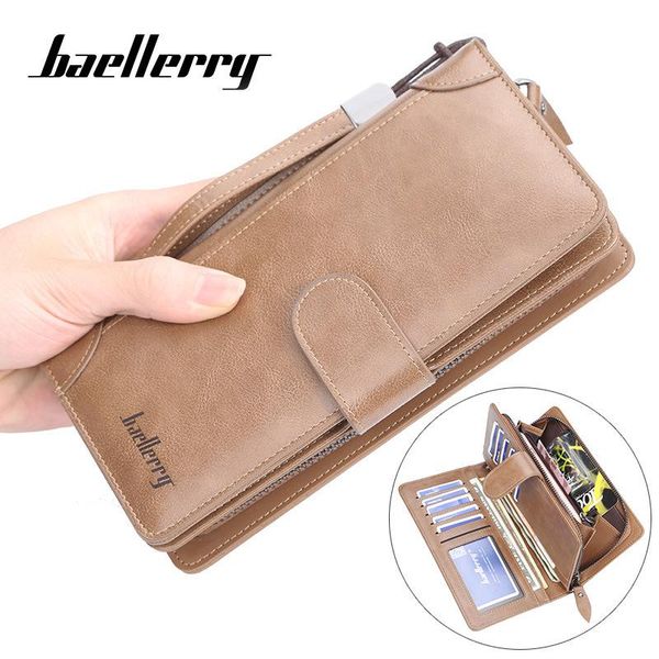

wholesale zipper quality baellerry business long capacity wallets card large male men with purse holder 40pcs/lot fcihg