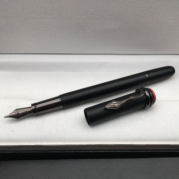 

inheritance series pen matte black classic fountain rollerball ballpoint pens with exquisite snake clip office school supplies, Blue;orange