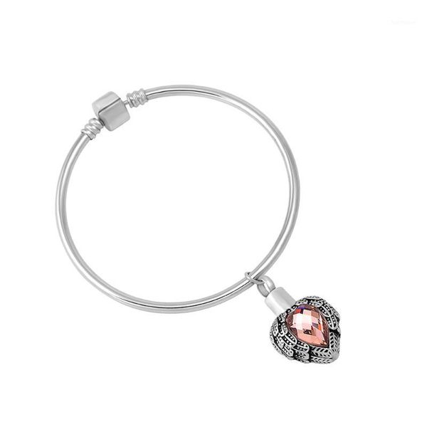 

cmb5061 fashion jewelry high grade metal bracelet for women man slide bangles with cremation ash holder pendant for women1, Black