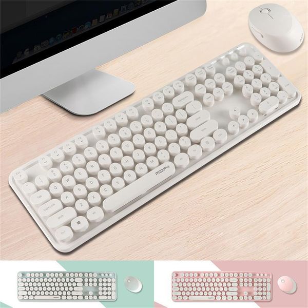 

keyboard mouse combos 2.4g wireless and set gaming punk mute solid color pc terminal suitable for business office#301