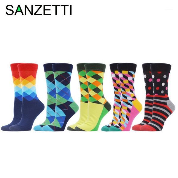 

sanzetti women's tide socks combed cotton happy fun oil painting harajuku geometric pattern novelty wedding popular riding socks1, Black;white