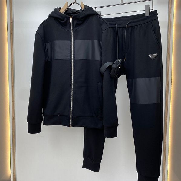 

men tracksuits triangle letter printed clothing sets mens fashion jackets + pants suits two pieces set mens comfortable suits high quality, Gray
