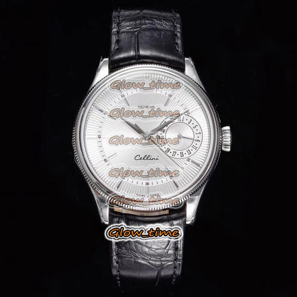 

gmf version cellini 39mm sa3126 automatic mechanical white dial m50519 sapphire mens watch silver steel case leather strap luxry watches, Slivery;brown