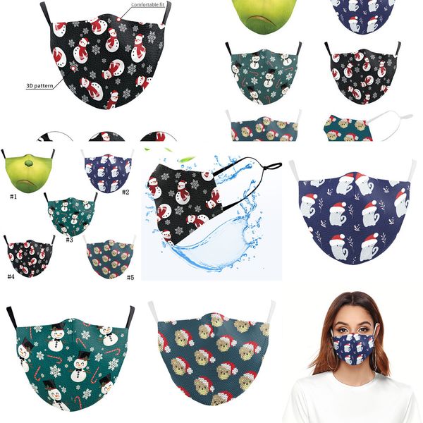 

christmas fashion 3d hd printing washable element pattem face mask adults reusable protective pm2.5 masks 5 layoutlet7dhk