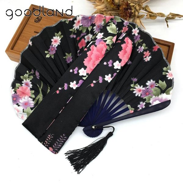 

party favor 1 pcs packaging cherry blossom flower floral fabric round folding hand fan event & supplies wedding decor