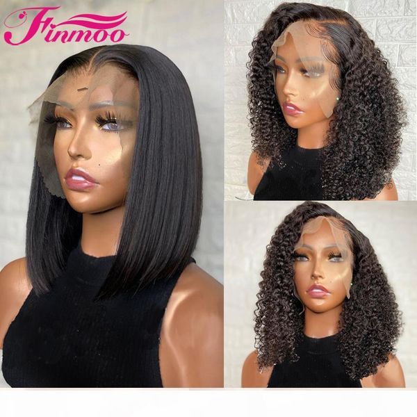 

pieces straight bob lace front wigs and kinky curly wig for women peruvian remy bob wig 13x4 lace front human hair wigs 150%, Black