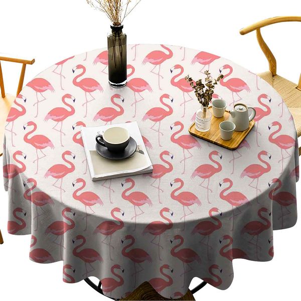 

wrinkle anti-fading round tablecloths ornamental feminine style bird figures pattern exotic hipster design