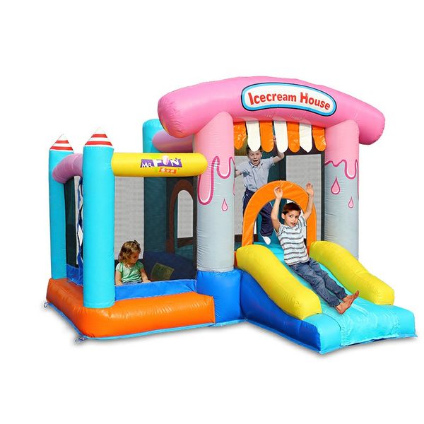 

pvc icecream house castle inflatable bouncer jumpers funny icecream kids inflatable bouncer with small slide for kids indoor outdoor play