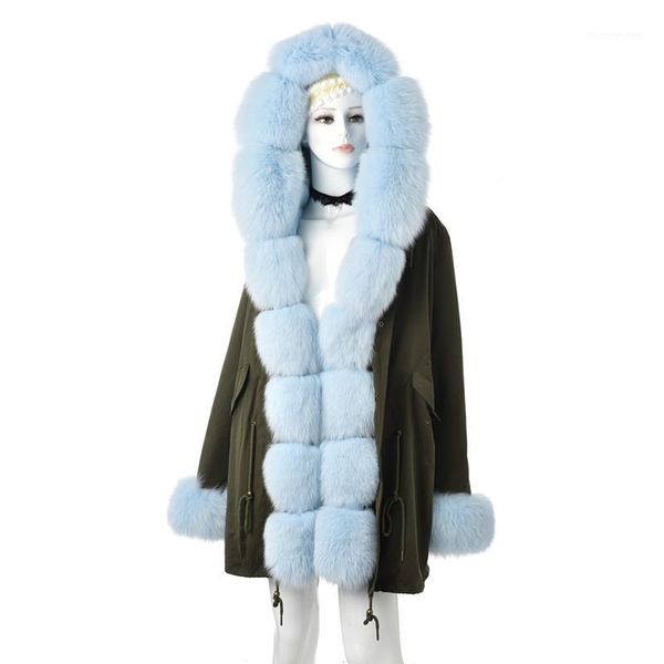 

tatyana furclub new fashion parkas with natural fur collar thick warm coat bule fur jacket luxury casual parka outwear1, Black