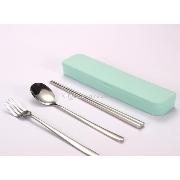 

portable 3pcs/4pcs flatware set colorful dinnerware set reusable outdoor camping picnic tableware sets jllgsj mx_home