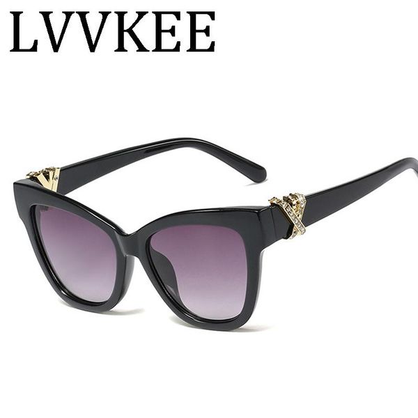 

sunglasses 2021 fashion luxury cat's eye decoration diamond square large frame brand design sun glasses oculos 95548, White;black