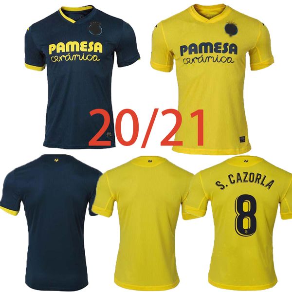 

2020 2021 villarreal cf s.cazorla soccer jersey 20 21 home geraro chukwueze away soccer shirt paco alcacer moi gomez 3rd football, Black