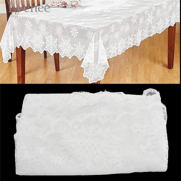 

lychee life white round lace table cloth cover snowflake pattern embroidered tablecloth home wedding party table decor