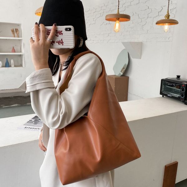 

2021 pu hobo luxury handle lady handbag women shoulder bags soft messenger satchel bag pu-leather female tote 77640