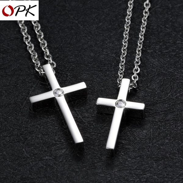 

factoryuq0zs mens stainless cross pendant necklaces men religion faith crucifix charm titanium steel chain for women fashion jewelr