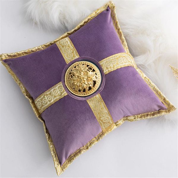 

cushion/decorative pillow 30x30cm luxury ceramic incense burner censer holder creative golden cushion home house yoga accessories * woman