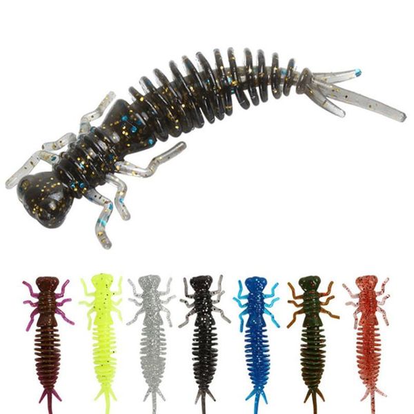 

5pcs/lot quality larva soft lures 55mm 75mm 100mm artificial sile soft bait worm fishing wobblers bass carp s qylcut