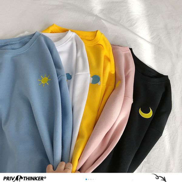 

2020 20 style women oversized hoodies candy color female casual loose sweatshirts 2020 autumn fleece embroidery hoodie 5xl, Black