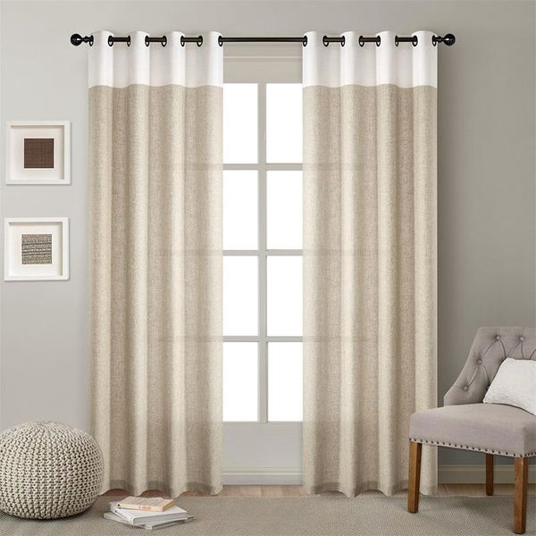 

curtain & drapes beige linen tulle curtains for living room modern flax sheer bedroom solid voile children window zh200y