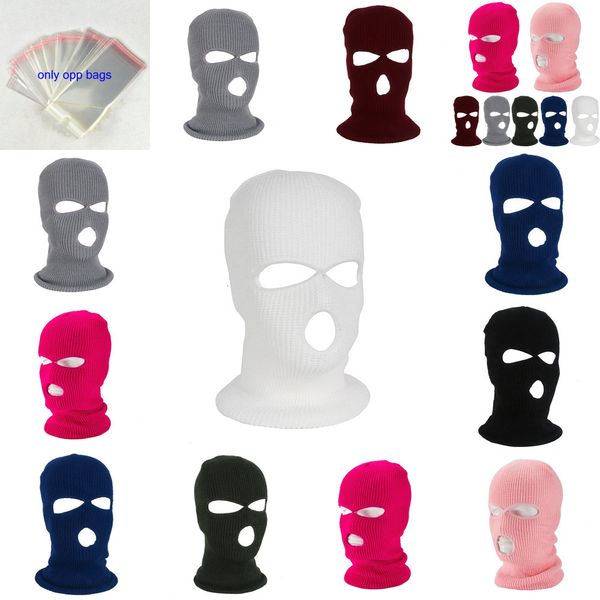 

outdoor full cover three 3 hole balaclava knit army tactical winter ski cycling mask beanie hat scarf warm face masks wm 1 ny890