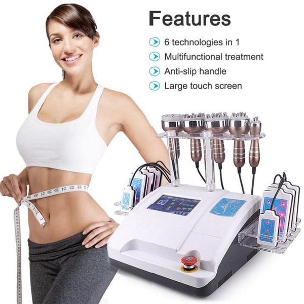 

new 40k ultrasonic liposuction cavitation vacuum radio frequency rf & 8 pads diode lipo laser weight fat loss machine