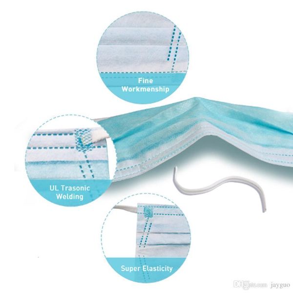 

stock 800 disposable factory mask dust-proof face in dhl thick 3 layer with earloops masks 24 hour deliveryxavj