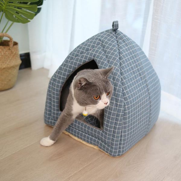 

foldable cat bed mat soft shape dog kennel winter pet cave house warm sleeping cats nest washable beds