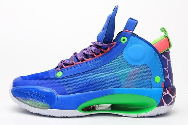 

blue xxxiv 34 highest void quality sports basketball shoes authentic 34s bright amber white mint green orbital red sneakers, Black