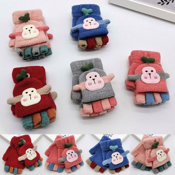 

children cotton winter kids infant warm gloves fitness knitting mittens