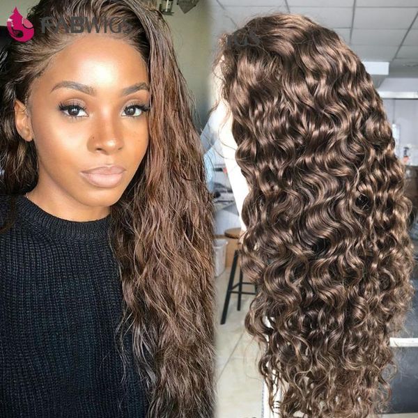 

lace wigs fabwigs 13x4 brown front wig human hair brazilian curly pre plucked frontal transparent for black women, Black;brown
