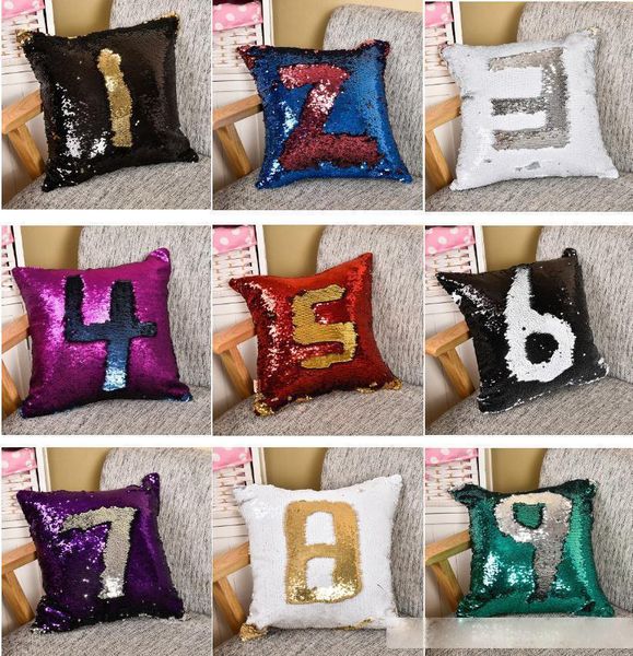 

mermaid throw pillow cushion cover car home sequin decoration sofa decor decorative pillowcase 40*40cm b5709a9w