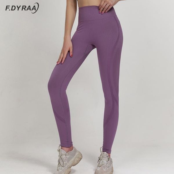 

yoga outfits f.dyraa high waist seamless pants push up leggings women fitness running sports energy elastic trousers gym tights, White;red